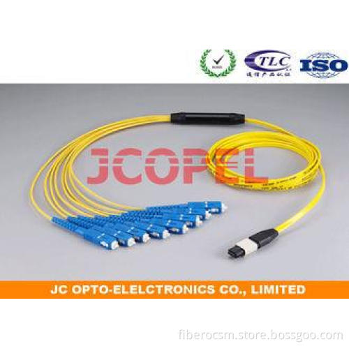 12 Core Fan Out Cable Optical Fiber Patch Cord MPO Male to